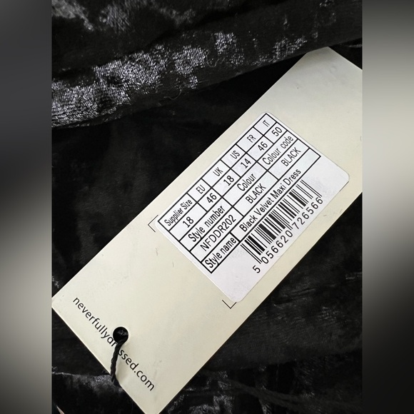 Never Fully Dressed Black Velvet sleeveless Maxi Dress - Picture 5 of 5